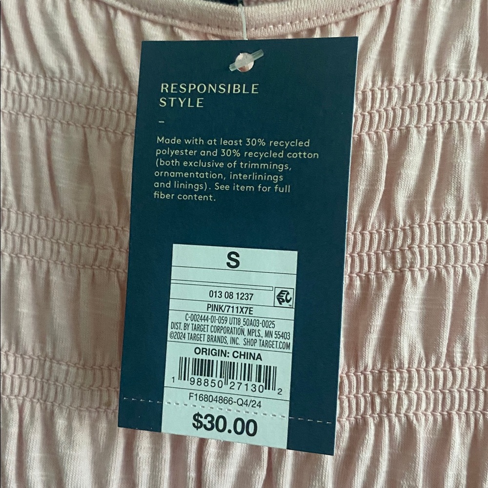 NWT Universal Thread Smocked Knit Maxi A-Line Dress Pink - Pockets - Size Small - Picture 4 of 4